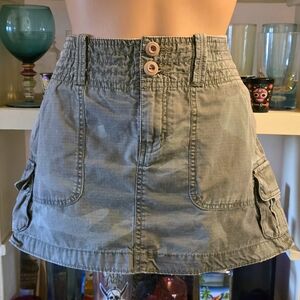American Eagle Micro Mini Skirt Camouflage 2 Non-Stretch Lowrise Y2K Grunge EUC